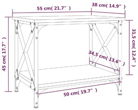 Βοηθητικό Τραπέζι Sonoma Δρυς 55x38x45 εκ. Επεξεργασμένο Ξύλο - Καφέ