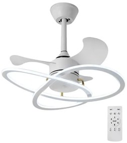 Ανεμιστήρας Οροφής Με LED Φως 96W Φ60x25cm Λευκός HLL-0175 POWERTECH HLL-0175