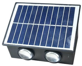 Ηλιακό Φωτιστικό Τοίχου LED RGB 4 Λάμπες