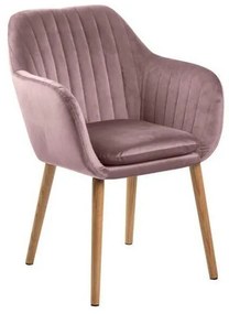 Σετ τραπεζαρίας Oakland 724 Dusty pink + Ανοιχτό χρώμα ξύλου, 76x80x150cm, Αριθμός θέσεων: 6, Γωνιακό, Στυλ: Σκανδιναβικό, Ξύλο: Δρυς | Epipla1.gr