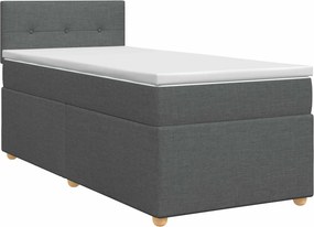 vidaXL Κρεβάτι box spring με στρώμα Σκούρο Γκρι 80 x 200 cm Ύφασμα
