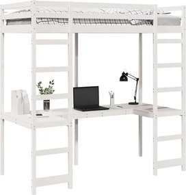 vidaXL Σκελετός κρεβατιού σοφίτας Λευκό 75 x 190 cm