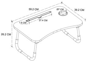 Τραπεζάκι laptop Sedon Megapap χρώμα pine oak 59,2x39,2x26,2εκ.