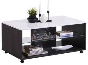 Τραπεζάκι Σαλονιού Bert Black Grey Wood - Λάκα 101x60x45 εκ. 101x60x45 εκ.