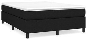 vidaXL Κρεβάτι Boxspring με Στρώμα Μαύρο 140x190 εκ. Υφασμάτινο