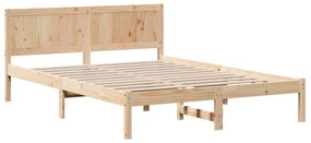 vidaXL Σκελετός Κρεβατιού Καφέ 140 x 200 cm Μασίφ ξύλο πεύκου