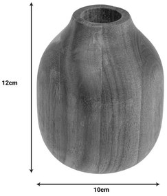 Βάζο Strezio ξύλο ακακίας σε φυσική-καρυδί απόχρωση Φ10x12εκ 10x10x12 εκ.