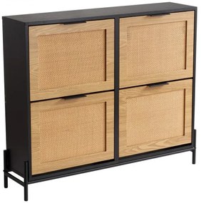 VEVOR Rattan Shoe Storage Cabinet Shoe Storage Organizer with 4 Flip Drawers