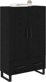 vidaXL Highboard Μαύρη Οξυά 69,5 x 30 x 115 εκ Επεξεργασμένο ξύλο