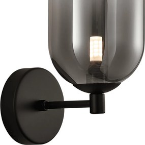 Απλίκα Τοίχου Alias Μαύρο με Φυμέ Γυαλί