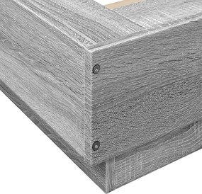 vidaXL Κρεβάτι δαπέδου Γκρι Sonoma 80 x 210 cm Επεξεργασμένο Ξύλο
