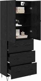 vidaXL Highboard 2 pcs Μαύρη Οξυά 69,5 x 34 x 180 εκ.
