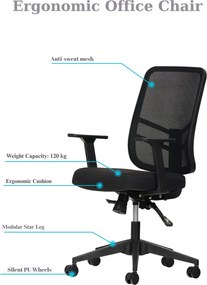 Office Chair Leto 108 - Black Black