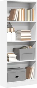 vidaXL Βιβλιοθήκη Λευκή 60x24x143 εκ. από Επεξεργασμένο Ξύλο