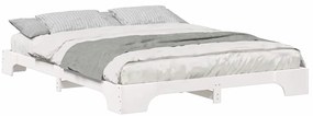 vidaXL Κρεβάτι δαπέδου με αποθήκευση Λευκό 160 x 210 cm ξύλο