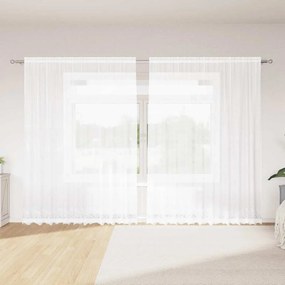 vidaXL Κουρτίνες με κουρτίνες Floral Λευκό 300 x 245 cm Πολυεστέρας