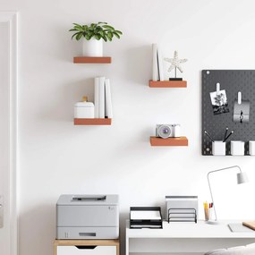 vidaXL Ράφι Τοίχου 4 pcs Κόκκινο 23 x 23,5 x 4 εκ Επεξεργασμένο ξύλο