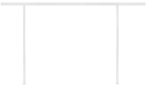 vidaXL Τέντα Αυτόματη Χειροκίνητη με Στύλους Κρεμ 4 x 3,5 μ.