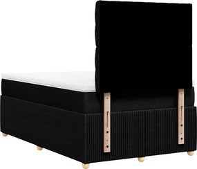 vidaXL Κρεβάτι Boxspring με Στρώμα Μαύρο 120x200 εκ. Υφασμάτινο