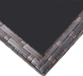 vidaXL Σετ Τραπεζαρίας Εξ. Χώρου 9 τεμ. Καφέ Συνθ. Ρατάν με Μαξιλάρια