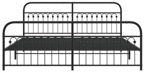 Πλαίσιο Κρεβατιού με Κεφαλάρι&amp;Ποδαρικό Μαύρο 200x200εκ. Μέταλλο - Μαύρο