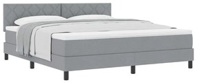vidaXL Κρεβάτι box spring με στρώμα Ανοιχτό γκρι 180 x 200 cm ύφασμα