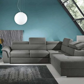 Καναπές-Κρεβάτι Γωνιακός Με Αναστρέψιμη Γωνία Safari 280x230x75+20cm Grey Capodarte