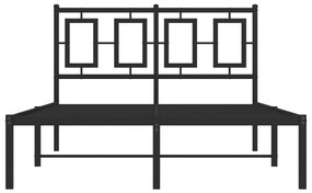 Πλαίσιο Κρεβατιού με Κεφαλάρι Μαύρο 120 x 200 εκ. Μεταλλικό - Μαύρο