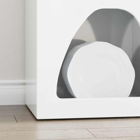 vidaXL Πλαϊνό γραφείο Υψηλής γυαλάδας λευκό 40 x 35 x 100.5 εκ