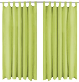 vidaXL Κουρτίνες με Θηλιές 2 τεμ. Πράσινες 140 x 245 εκ από Microsatin
