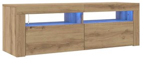 vidaXL Έπιπλο Τηλεόρασης με LED Αρτισιανή Δρυς 120x35x40 εκ Επεξ.Ξύλο