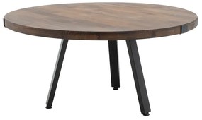 Τραπέζι σαλονιού Zenith ξύλο πεύκου 35mm καρυδί Φ80x39εκ Υλικό: 35 MM  SOLID WOOD - 40x30 METAL PROFILE LEGS 197-000150