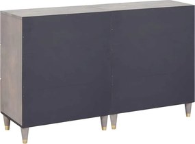 vidaXL Πλαϊνό γραφείο 2 τμχ. 60 x 33 x 75 cm Στερεό ξύλο μάνγκο Γκρι