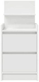 vidaXL Κομοδίνα με 2 συρτάρια 2 τεμάχια Λευκό 38x34x80 εκ.