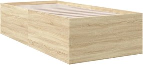 vidaXL Πλαίσιο Κρεβατιού Sonoma Δρυς 100x200 εκ. Επεξεργασμένο Ξύλο