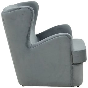 Πολυθρόνα Regalo pakoworld βελούδο σε ανθρακί απόχρωση 75x88x85εκ