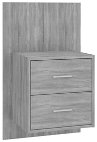 vidaXL Κομοδίνο Επιτοίχιο Γκρι Sonoma