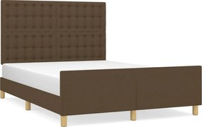 vidaXL Σκελετός Κρεβατιού Χωρίς Στρώμα Καφέ 140x200 εκ.Υφασμάτινο
