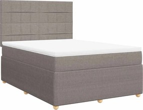 vidaXL Κρεβάτι Boxspring με Στρώμα Taupe 160x200 εκ. Υφασμάτινο