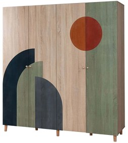 Ντουλάπα Τετράφυλλη Loni 869VEL8696 180x52x192cm Multi Four Door