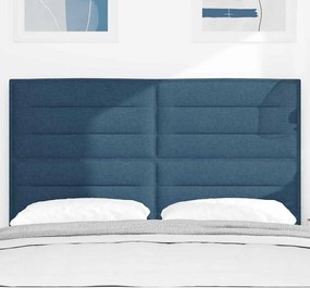 vidaXL Κεφαλάρι με κεφαλάρι Μπλε 144 cm Τεχνητό Δέρμα