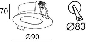 Χωνευτό σποτ οροφής Viokef Top-Spot pin hole oval