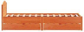 vidaXL Σκελετός Κρεβ. Χωρίς Στρώμα Καφέ Κεριού 90x200 εκ Μασίφ Πεύκο