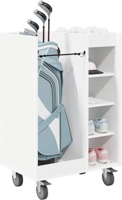 vidaXL Ντουλάπι Γκολφ με τροχούς Μονόχρωμο Λευκό 65 x 45 x 98 εκ
