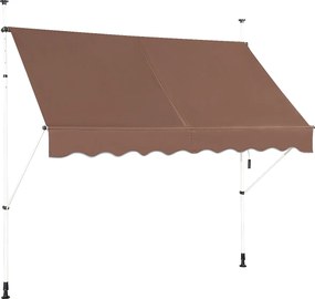 Costway Ρυθμιζόμενη Τεντοπέργκολα 250cm, Χωρίς Τρύπημα, Αντηλιακή, Καφές OP70317CF