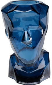 Βάζο Prisma Face Γυάλινο Μπλε 23.5x18x30εκ. - Μπλε