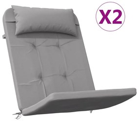 vidaXL Μαξιλάρια Καρέκλας Adirondack 2 τεμ. Γκρι από Ύφασμα Oxford