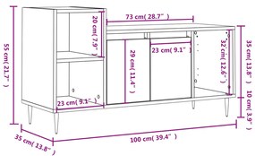 ΈΠΙΠΛΟ ΤΗΛΕΟΡΑΣΗΣ ΓΚΡΙ SONOMA 100X35X55 ΕΚ. ΑΠΟ ΕΠΕΞΕΡΓ. ΞΥΛΟ 831314