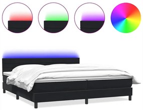 Κρεβάτι Boxspring με Στρώμα Μαύρο 200x210 εκ. Βελούδινο - Μαύρο
