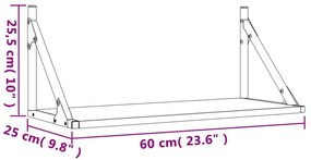 ΡΑΦΙΕΡΕΣ ΤΟΙΧΟΥ 2 ΤΕΜ. ΚΑΠΝΙΣΤΗ ΔΡΥΣ 60X25X25,5ΕΚ. ΕΠΕΞ. ΞΥΛΟ 836335